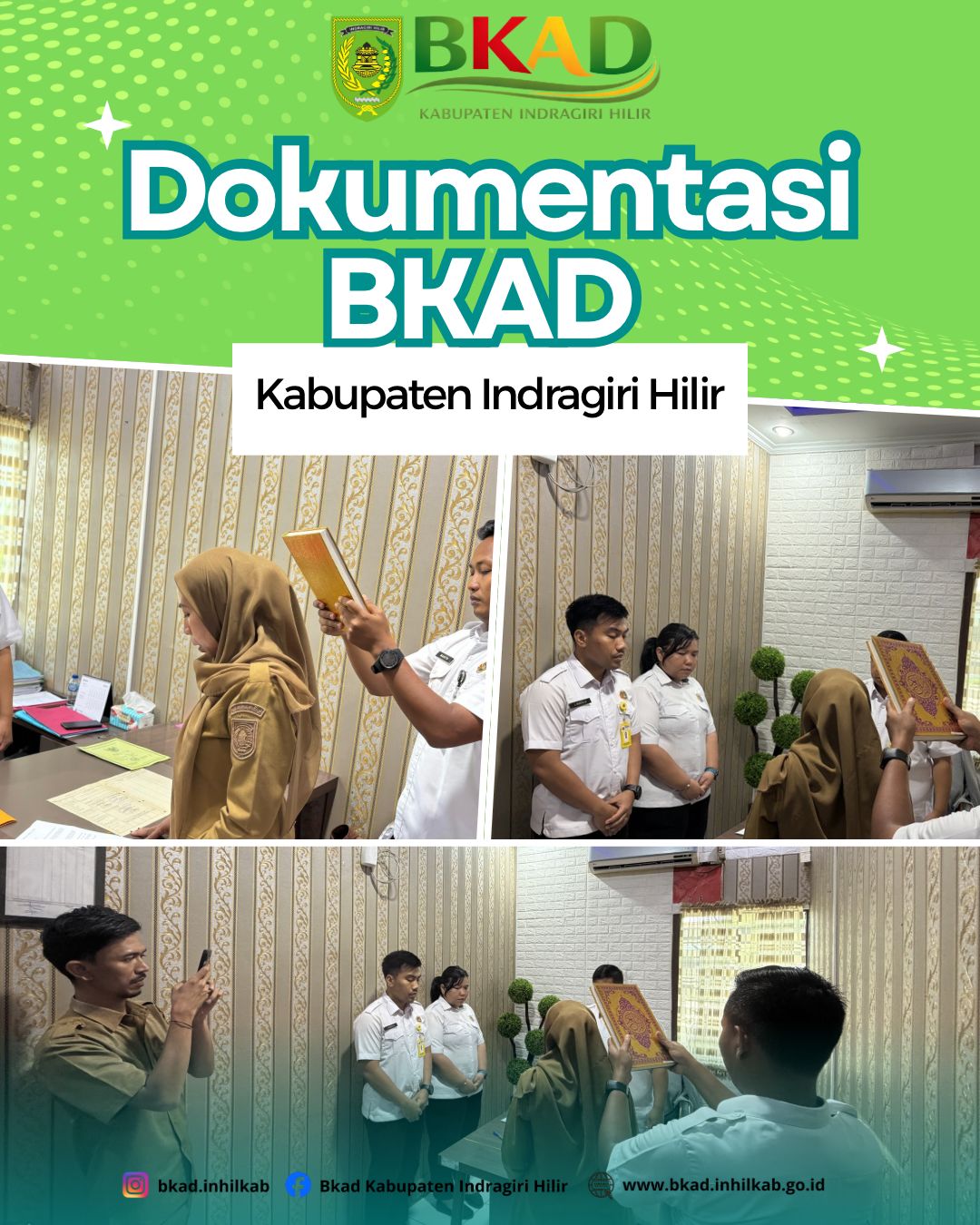 BKAD Kabupaten Indragiri Hilir Bersama Kantor Pertanahan Laksanakan Pengambilan Sumpah Pendaftaran Sertifikat Pengganti Tanah Milik Daerah