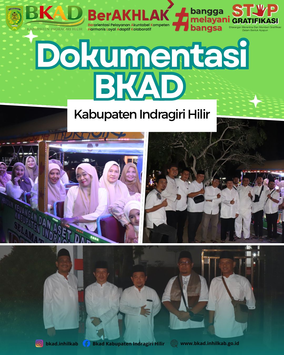 BKAD Inhil Meriahkan Pawai Takbiran Idul adha, Wujudkan Semangat Kebersamaan dan Silaturahmi