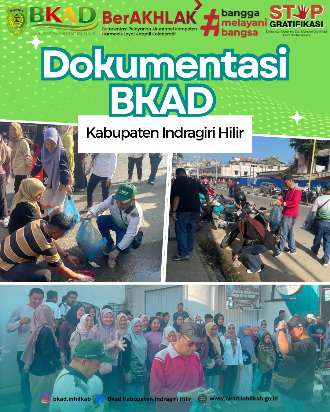 Bangun Budaya Gotong Royong, BKAD Inhil Berpartisipasi Aktif dalam Gerakan Jumat Bersih