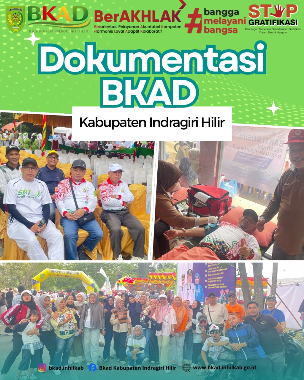 BKAD Inhil Berpartisipasi Aktif dalam Apel Pencanangan, Jalan Sehat, dan Donor Darah Milad Ke-61 Kabupaten Indragiri Hilir